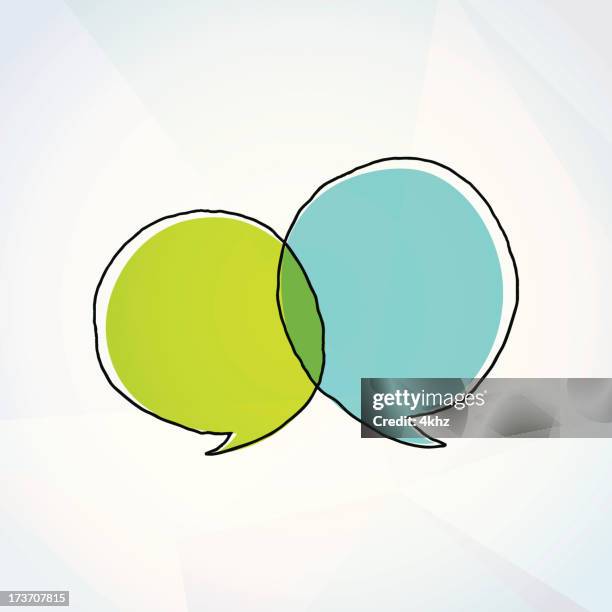 colorful vector doodle speech bubbles drawing on paper - thought bubble transparent stock illustrations