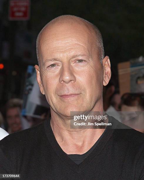 Actor Bruce Willis attends The Cinema Society & Bally screening of Summit Entertainment's "Red 2" at the Museum of Modern Art on July 16, 2013 in New...