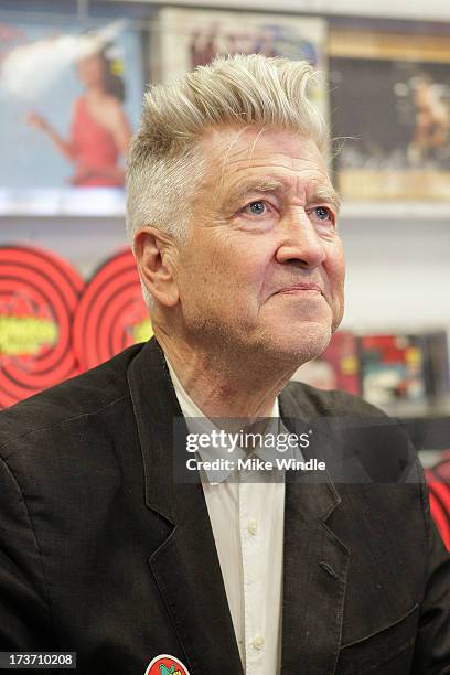 David Lynch signs copies of his new album "The Big Dream" at Amoeba Music on July 16, 2013 in Hollywood, California.