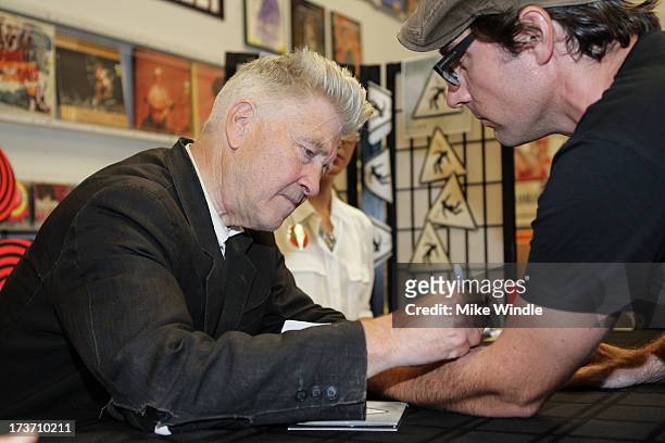 David Lynch signs copies of his new album "The Big Dream" at Amoeba Music on July 16, 2013 in Hollywood, California.