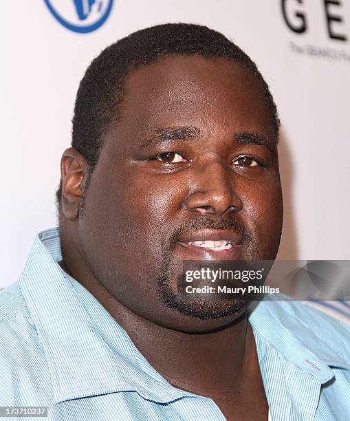 Actor Quinton Aaron arrives at The GEANCO Foundation's "Impact Africa" Fundraiser at Bootsy Bellows on July 16, 2013 in West Hollywood, California.