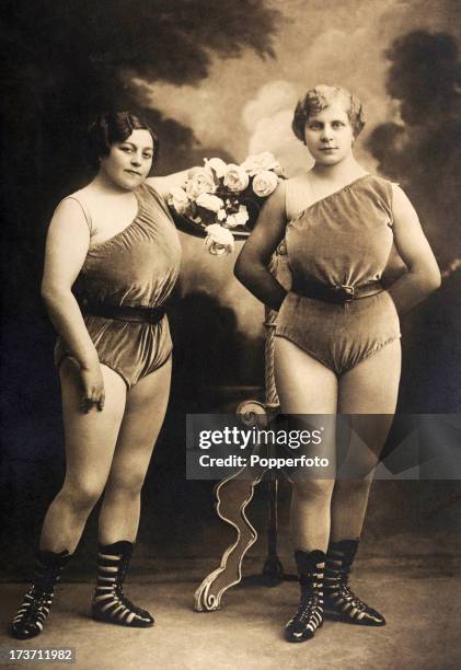 Music hall performers and athletes, the Apollinas, circa 1910.