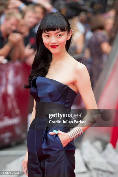 Rila Fukushima attends the UK Premiere of 'The Wolverine' at Empire Leicester Square on July 16, 2013 in London, England.