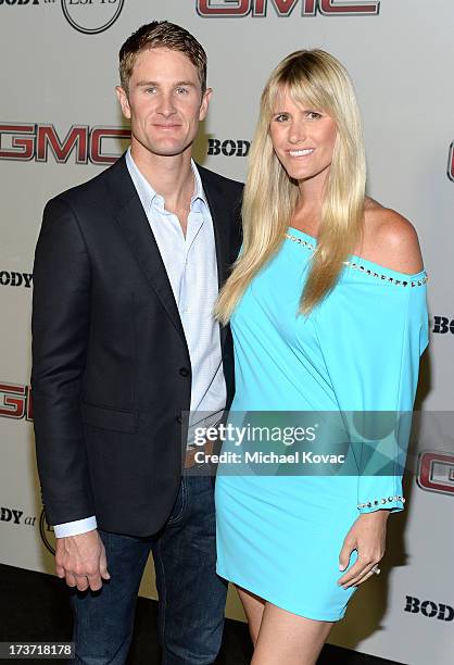 Professional race car driver Ryan Hunter-Reay and Rebecca Hunter-Reay attend ESPN the Magazine 5th annual "Body Issue" party at Lure on July 16, 2013...