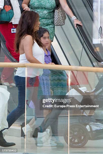 Monica Cruz and her daughter Antonella Cruz are seen on July 16, 2013 in Madrid, Spain.