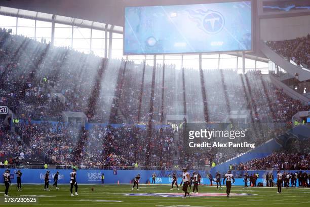 General view inside the stadium in the second quarter during the 2023 NFL London Games match between Baltimore Ravens and Tennessee Titans at...