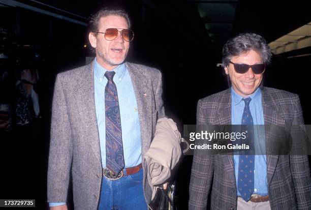Actor Robert Foxworth and actor Robert Walden attend 1988 Presidential Election Campaign: Democratic Candidate Michael Dukakis and and VP Running...