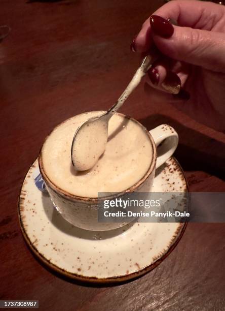 close up of cup of cappuccino - panyik-dale stock pictures, royalty-free photos & images
