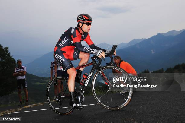 Cadel Evans of Australia and BMC Racing rides during stage seventeen of the 2013 Tour de France, a 32KM Individual Time Trial from Embrun to Chorges,...