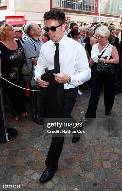 Ray Quinn attends Bernie Nolan's funeral at Grand Theatre on July 17, 2013 in Blackpool, England.