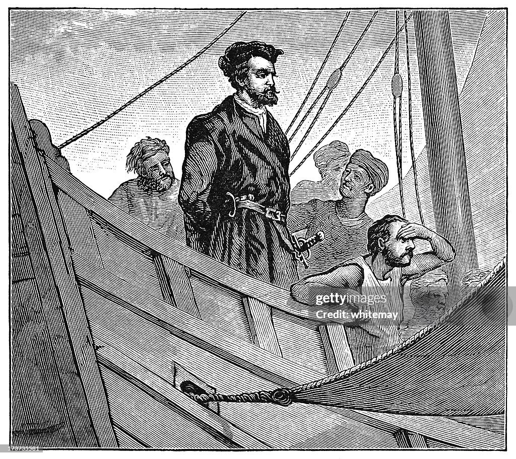 Christopher Columbus on board ship