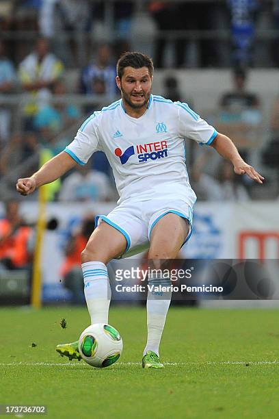 Andre Pierre Gignac of Olympique Marseille in action during the pre-season friendly match between FC Porto and Olympique Marseille at Estadio...