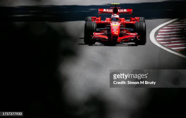 Kimi Raikkonen of Finland and the Ferrari team during Saturday practice at the Canadian Grand Prix at the Circuit Giles Villeneuve on June 9th, 2007...
