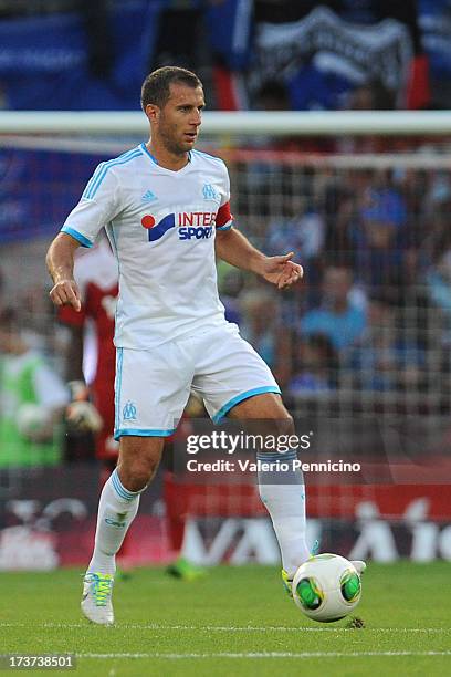 Benoit Cheyrou of Olympique Marseille in action during the pre-season friendly match between FC Porto and Olympique Marseille at Estadio Tourbillon...