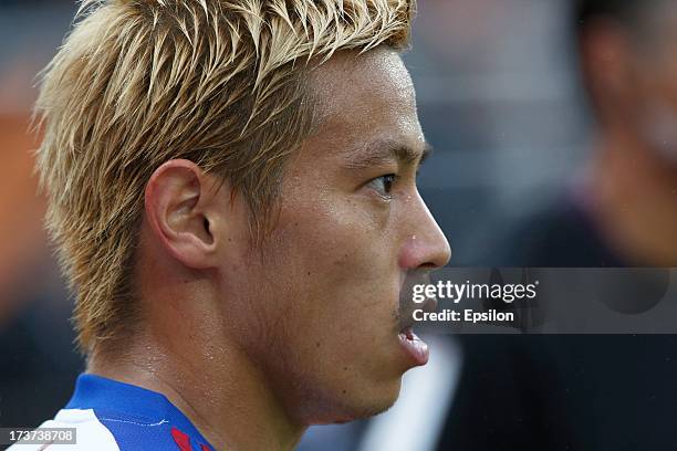 Keisuke Honda of PFC CSKA Moscow looks on during the Russian Premier League match betweenn CSKA Moscow and FC Ural Ekaterinburg at the Tcentralny...