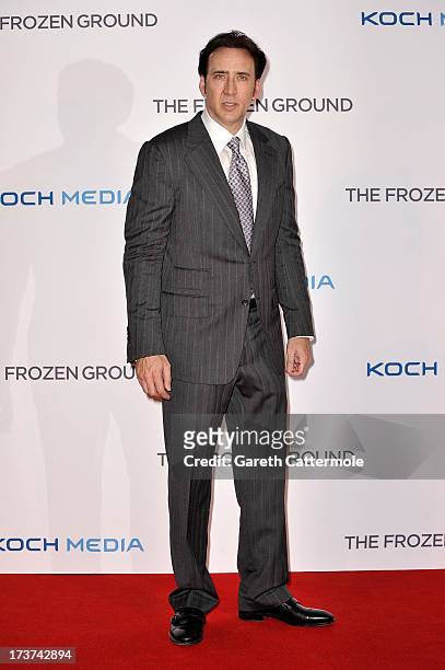 Actor Nicolas Cage attends the UK Premiere of 'The Frozen Ground' at Vue West End on July 17, 2013 in London, England.