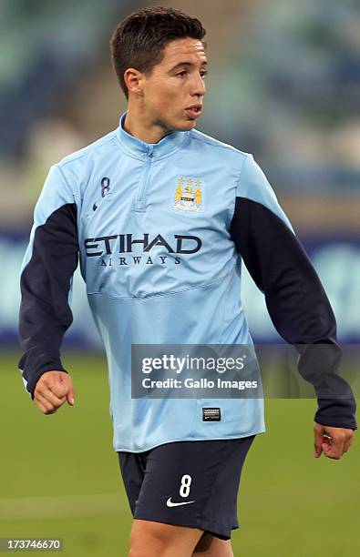 Samir Nasri of Manchester City during the Manchester City training session at Moses Mabhida Stadium on July 17, 2013 in Durban, South Africa.