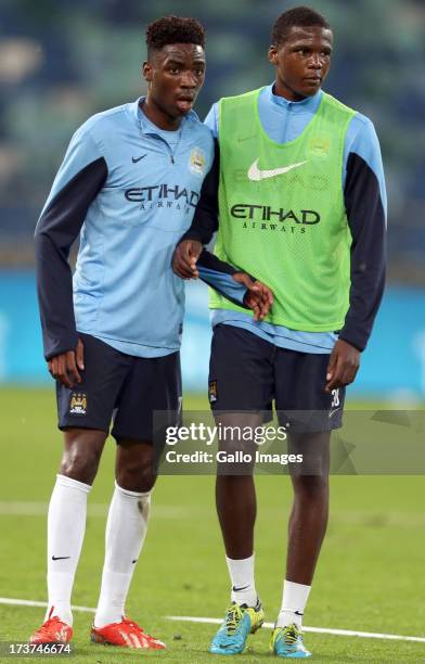 During the Manchester City training session at Moses Mabhida Stadium on July 17, 2013 in Durban, South Africa.