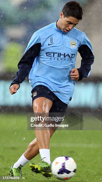 Samir Nasri of Manchester City during the Manchester City training session at Moses Mabhida Stadium on July 17, 2013 in Durban, South Africa.