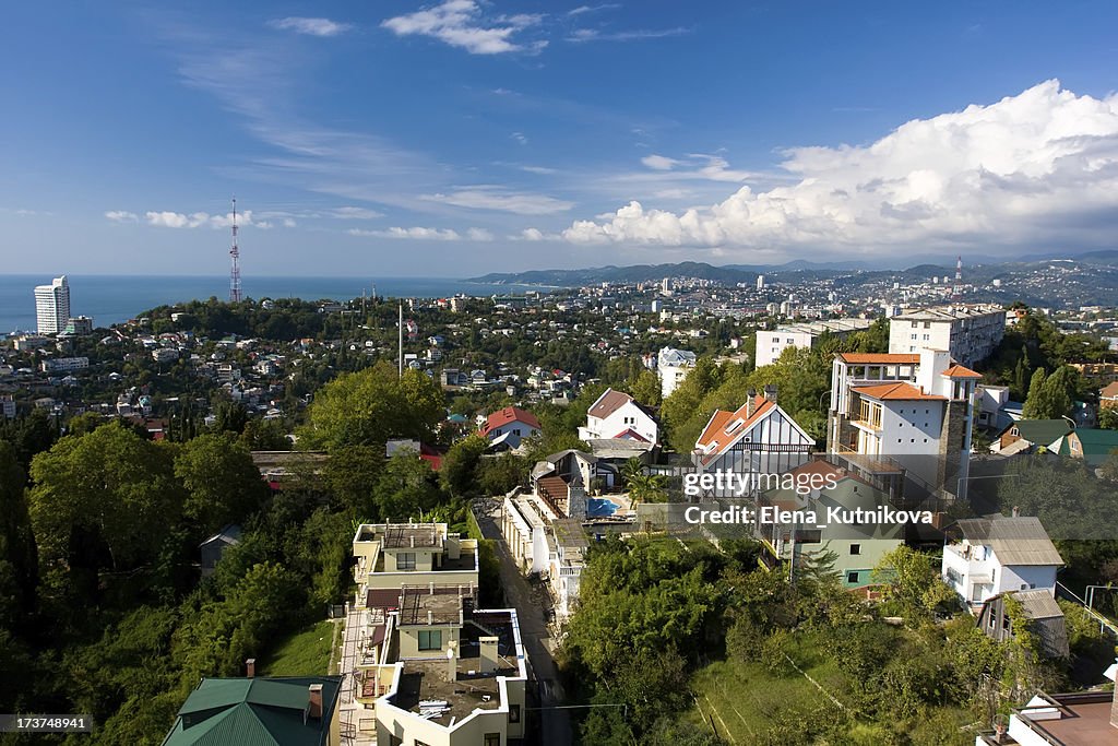 View of a Sochi from arboretum's oservation deck