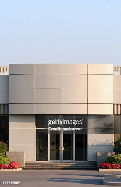main office building entrance - office facade stock pictures, royalty-free photos & images