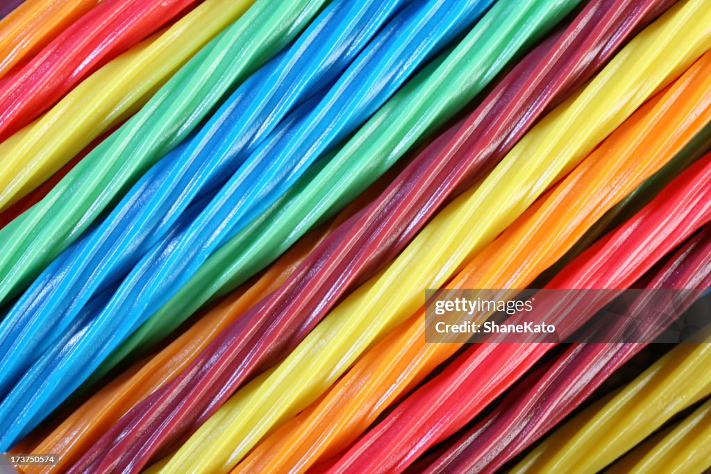 Diagonal Twisted Colorful Liquorice Candy