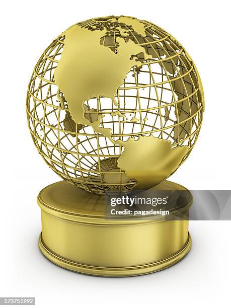 gold wolrd award - nth & sth america - award white background stockfoto's en -beelden