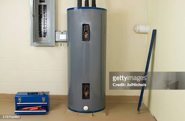 water heater inside a building - boilers stock pictures, royalty-free photos & images