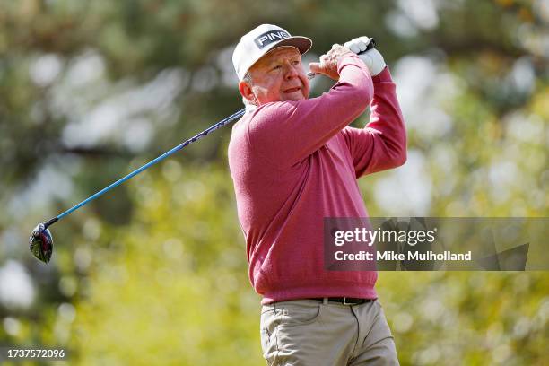Billy Mayfair of the United States hits a tee shot on the second hole during the third round of the SAS Championship at Prestonwood Country Club on...