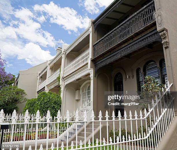 paddington - terrace houses sydney stock pictures, royalty-free photos & images