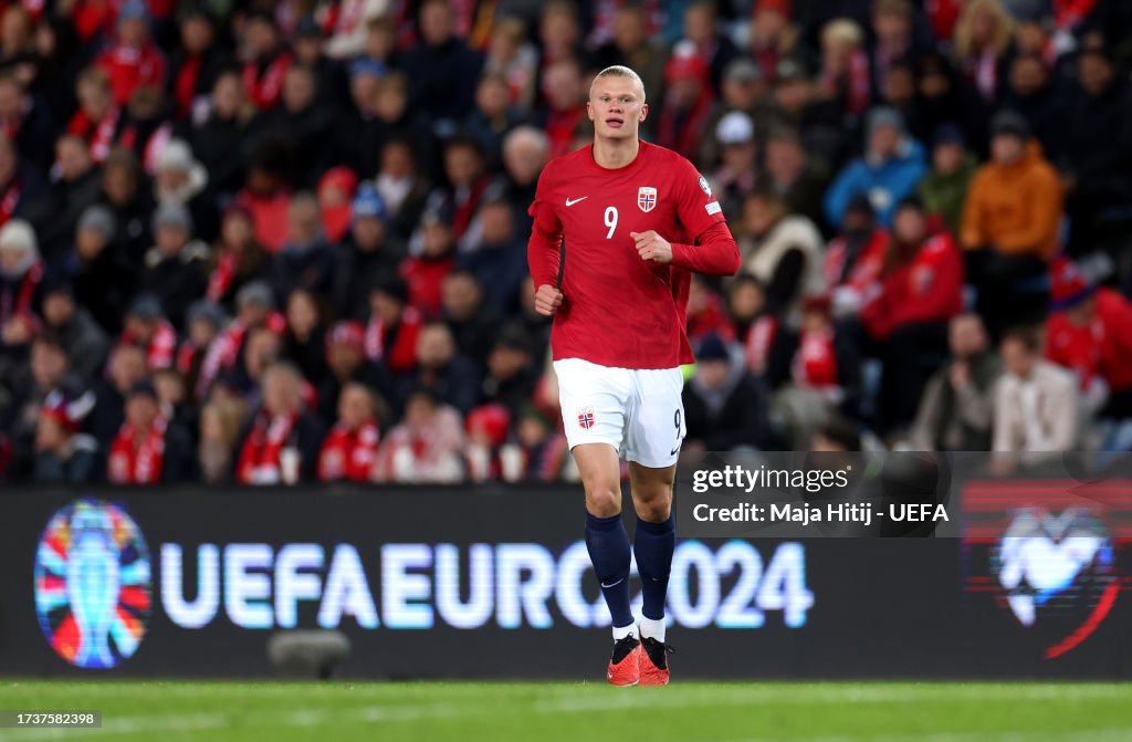 Erling Haaland of Norway looks on during the UEFA EURO 2025 European