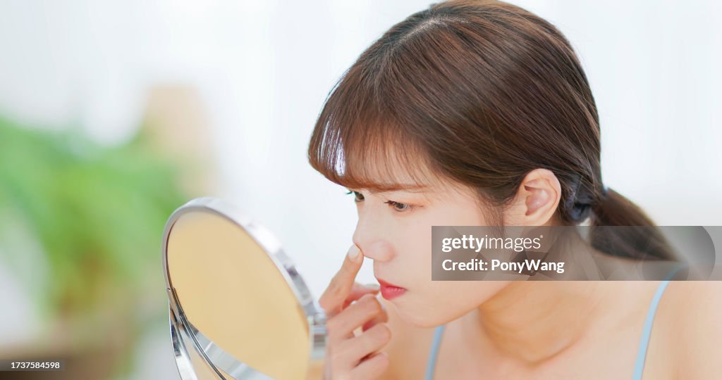 Woman has bad skin