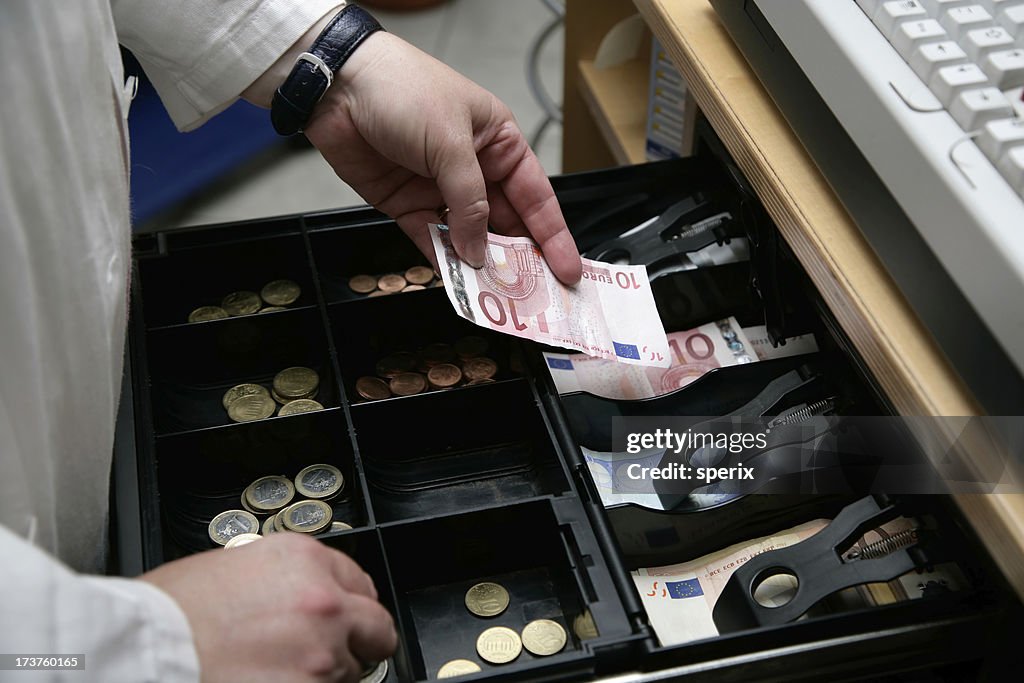 Open money drawer