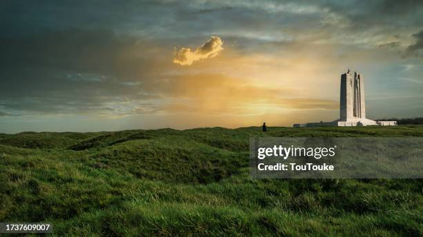 the canadian national vimy memorial - mountain ridge stock pictures, royalty-free photos & images