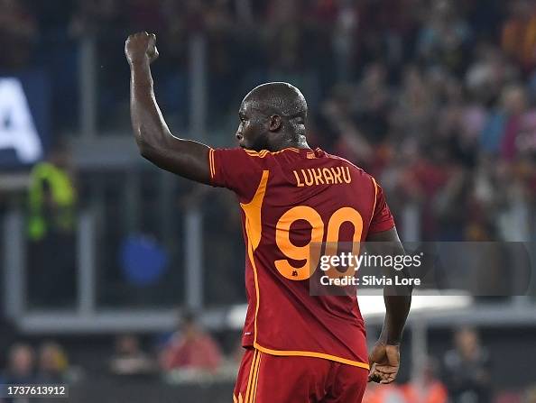 Romelu Lukaku of AS Roma celebrates after scoring goal 1-0 during the
