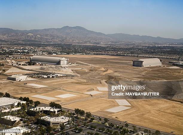 industrial area of el toro with mountains in background - army base stock pictures, royalty-free photos & images