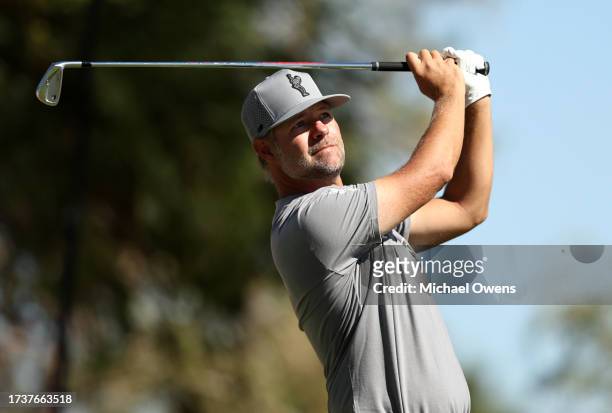 Ryan Moore of the United States plays his shot from the fifth tee during the final round of the Shriners Children's Open at TPC Summerlin on October...