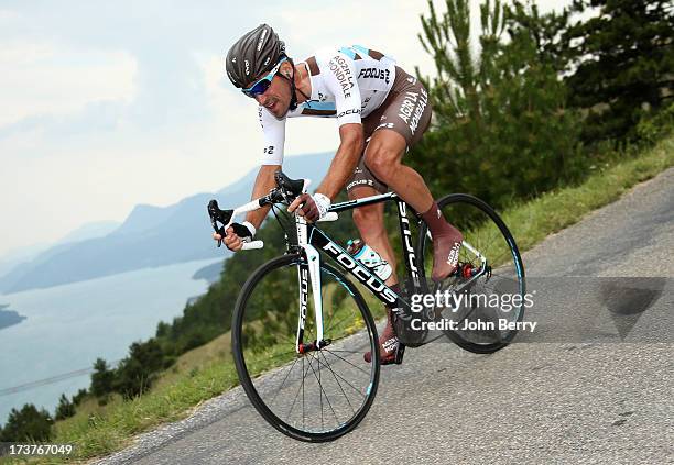 Christophe Riblon of France and Team AG2R La Mondiale in action during stage seventeen of the 2013 Tour de France, a 32KM Individual Time Trial from...