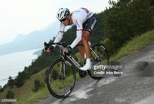 Peter Velits of Slovakia and Team Omega Pharma-Quick Step in action during stage seventeen of the 2013 Tour de France, a 32KM Individual Time Trial...