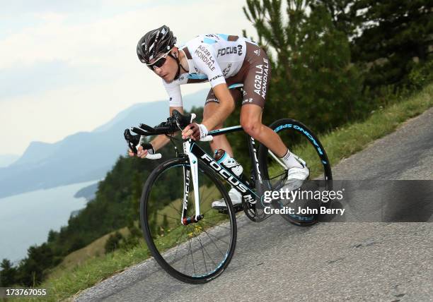 Hubert Dupont of France and Team AG2R La Mondiale in action during stage seventeen of the 2013 Tour de France, a 32KM Individual Time Trial from...