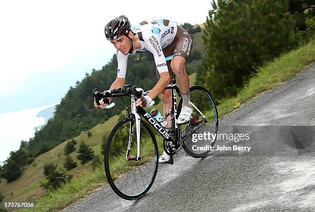 Romain Bardet of France and Team AG2R La Mondiale in action during stage seventeen of the 2013 Tour de France, a 32KM Individual Time Trial from...