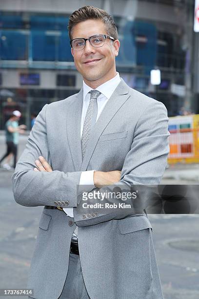 Fredrik Eklund, cast member of Bravo's "Million Dollar Listing" rings closing bell at NASDAQ MarketSite on July 17, 2013 in New York City.