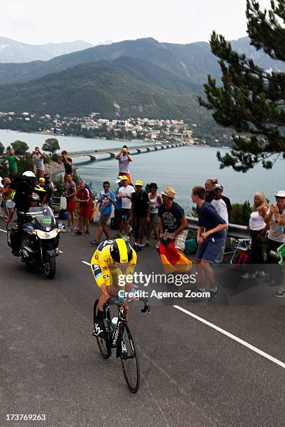 Chris Froome of Great Britain and Team Sky ProcyclingTeam rides during Stage 17 of the Tour de France on Wednesday 17 July Embrun to Chorges, France.