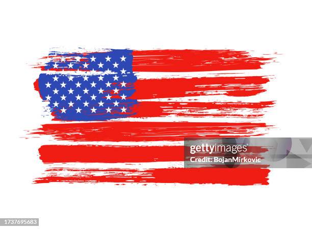 usa-aquarell-flagge. vektor - american flag clip art stock-grafiken, -clipart, -cartoons und -symbole