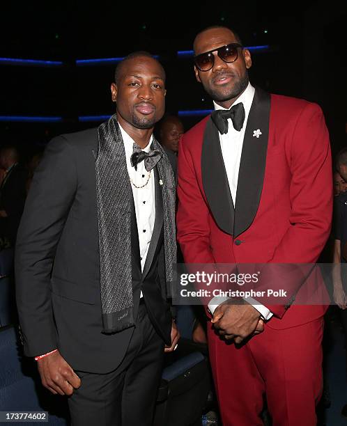 Players Dwyane Wade and LeBron James attend The 2013 ESPY Awards at Nokia Theatre L.A. Live on July 17, 2013 in Los Angeles, California.