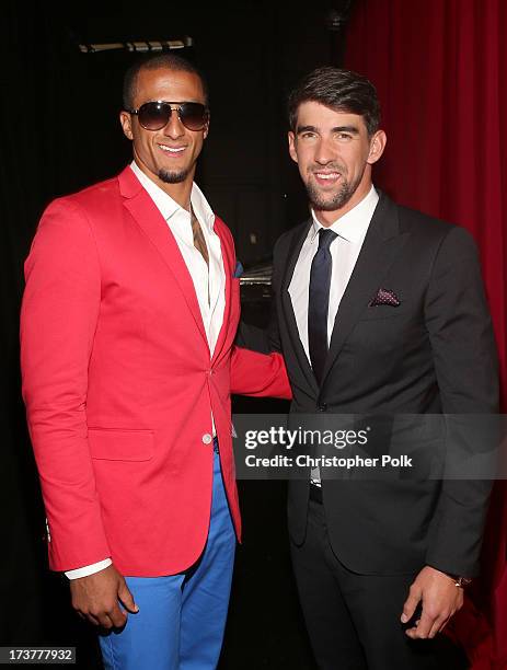 Quarterback Colin Kaepernick and Olympic swimmer Michael Phelps attends The 2013 ESPY Awards at Nokia Theatre L.A. Live on July 17, 2013 in Los...