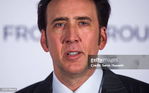 Nicolas Cage attends the UK Premiere of 'The Frozen Ground' at the Vue West End Leicester Square on July 17, 2013 in London, England.