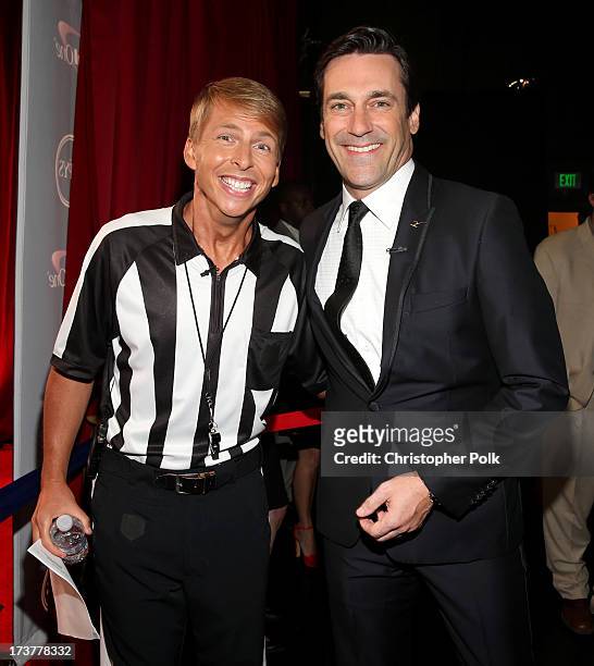 Actors Jack McBrayer and Jon Hamm attend The 2013 ESPY Awards at Nokia Theatre L.A. Live on July 17, 2013 in Los Angeles, California.