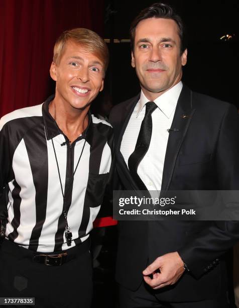 Actors Jack McBrayer and Jon Hamm attend The 2013 ESPY Awards at Nokia Theatre L.A. Live on July 17, 2013 in Los Angeles, California.