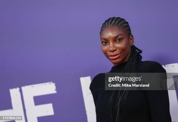 Michaela Coel attends the Closing Night Gala of "The Kitchen", supported by BMW, as part of the BFI London Film Festival in partnership with American...